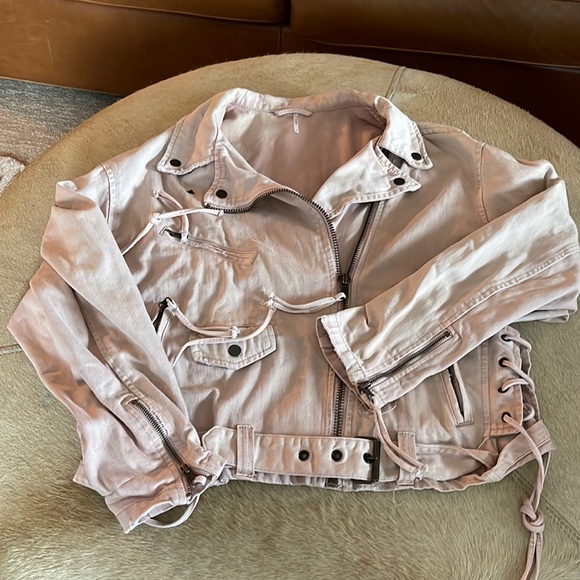 Free people denim moto jacket